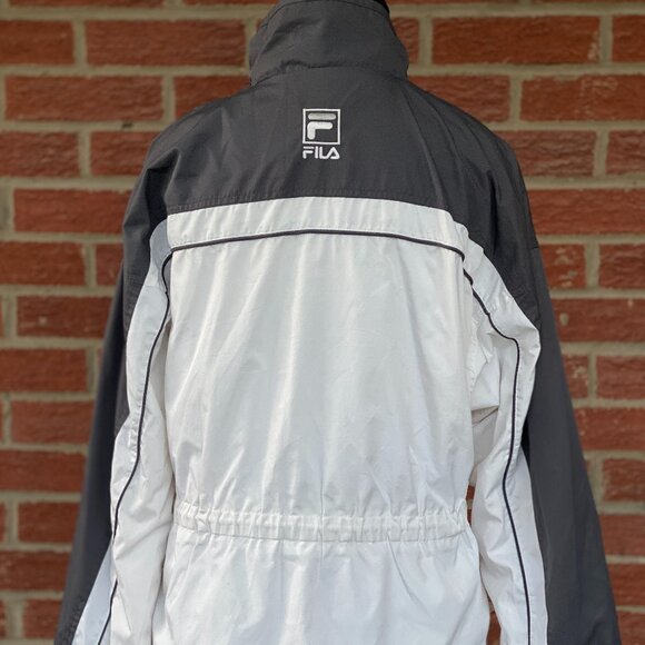 Fila White & Gray Colorblock Windbreaker Jacket | Women’s Small - Picture 7 of 13